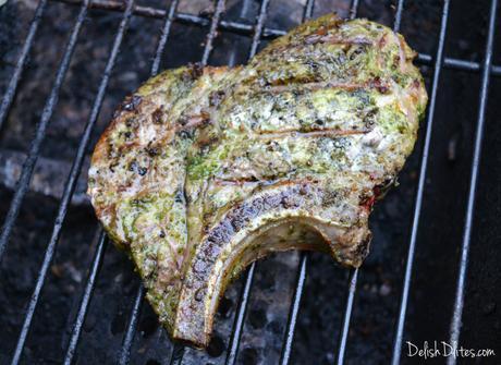 Grilled Pesto Pork Chops