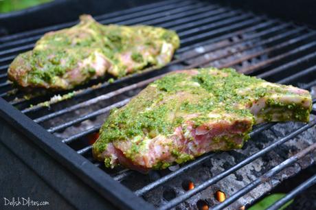 Grilled Pesto Pork Chops