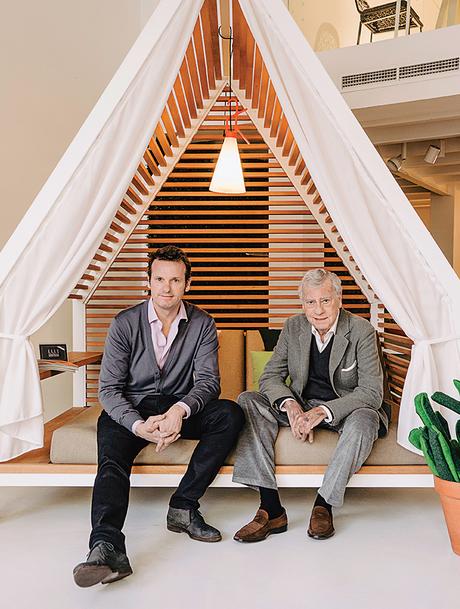 Alex and Manuel Alorda in a Kettal canopy designed by Patricia Urquiola