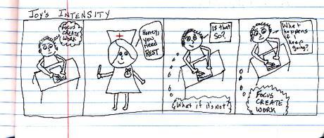 Syllabus by Lynda Barry #BookReview Intensity -- a 4-panel comic strip