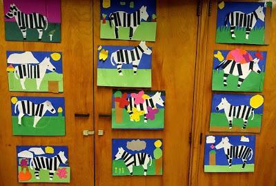 Zebra Stripes Art Project at Haynes School, Los Angeles, CA