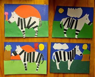 Zebra Stripes Art Project at Haynes School, Los Angeles, CA