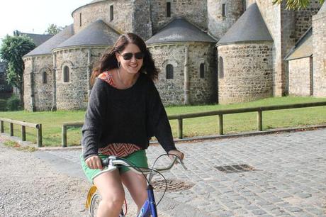 Laurel on a leisurely bikeride, not a multi-day adventure cycle trip