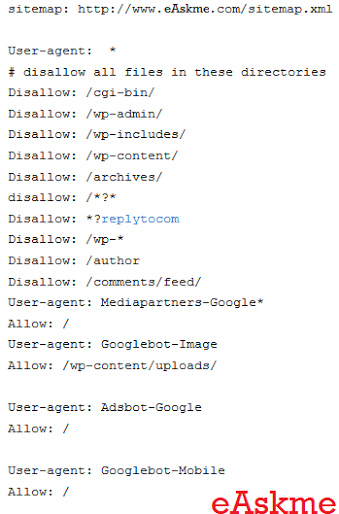 Robots.txt example Robots.txt example