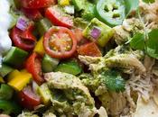 Slow Cooker Beer Chicken Taco Salad with Cilantro Vinaigrette