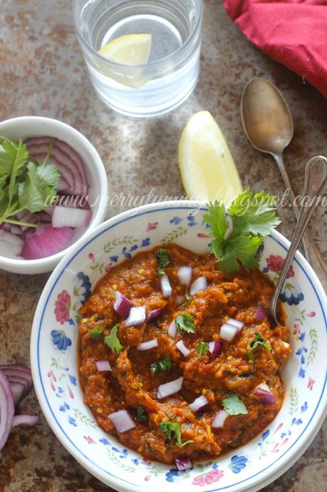 Baigan Ka Bharta: Eggplant Mash: Pressure Cooker Method