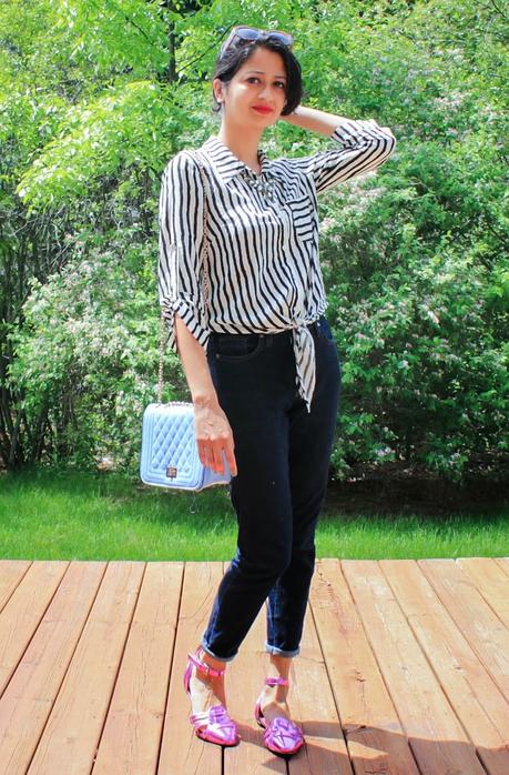 Tie Waist Blouse & Skinny Jeans