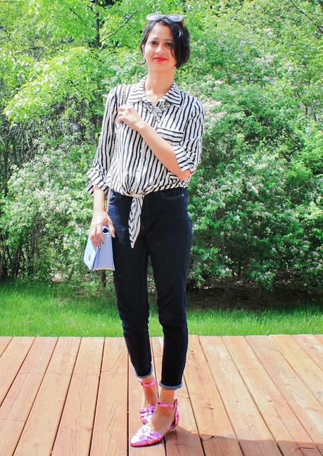 Tie Waist Blouse & Skinny Jeans