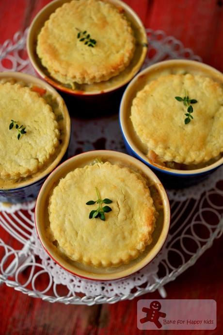 Light and Creamy Healthy Chicken Pot Pies - I promise that there is No Cream in them!