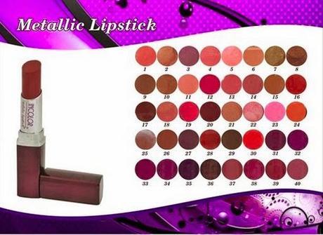 Incolor Metallic Lipsticks Shade Chart