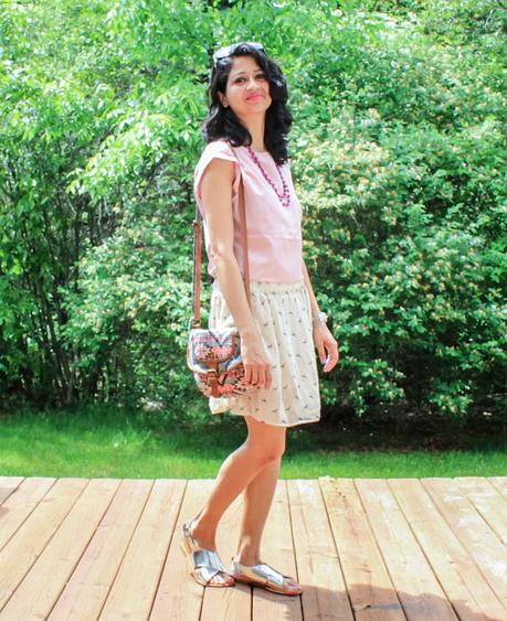 Pink Blouse & Chiffon Skirt