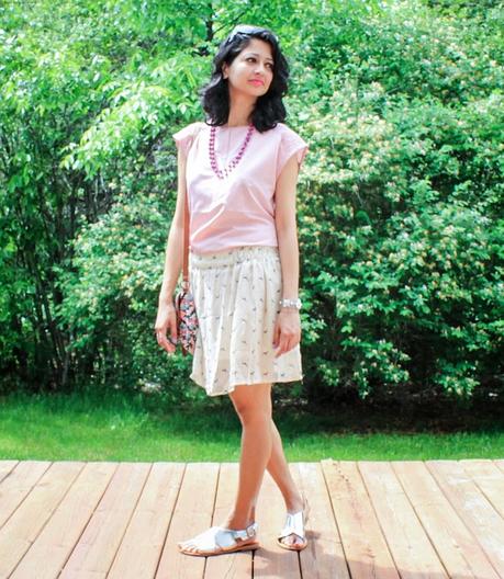 Pink Blouse & Chiffon Skirt