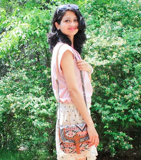 Pink Blouse & Chiffon Skirt