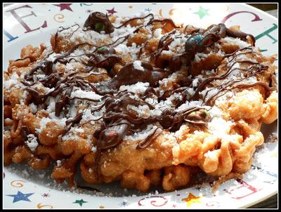 Chocolate Drizzle Funnel Cakes