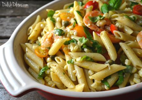 Roasted Shrimp and Sweet Corn Pasta Salad