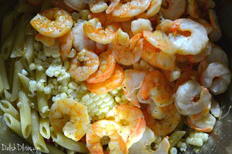 Roasted Shrimp and Sweet Corn Pasta Salad