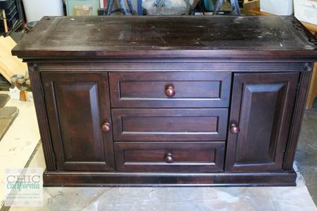 painted changing table turned media cabinet