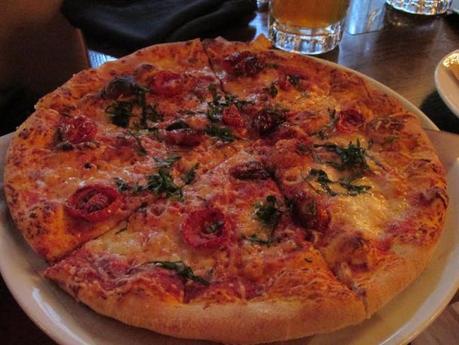 Margherita Pizza: cherry tomatoes, basil, and San Marzano tomato