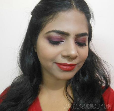 FOTD : Smokey Plum Eyes + Matte Red Lips