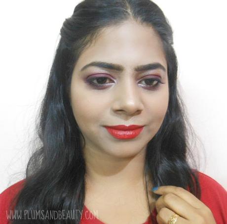 FOTD : Smokey Plum Eyes + Matte Red Lips