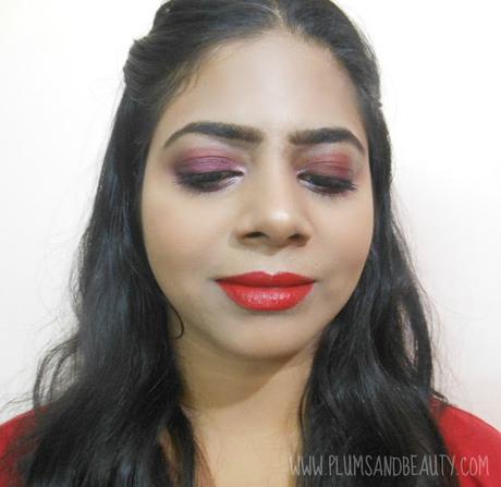 FOTD : Smokey Plum Eyes + Matte Red Lips