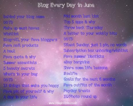 Blog Everyday in June