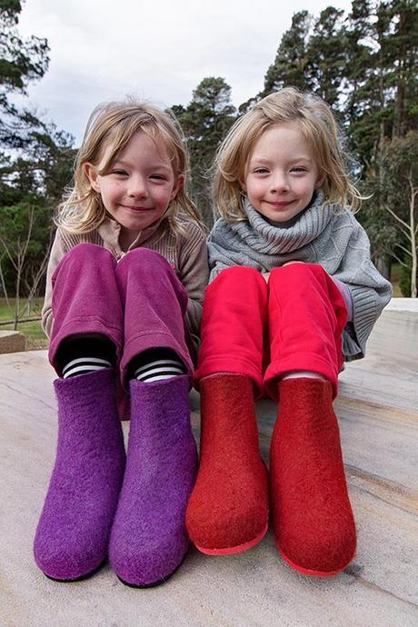 The twins with their super bright and warm Wool Walker Boots