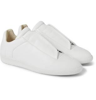 Ebony And Ivory:  Martin Margiela Low-Top Leather Sneakers