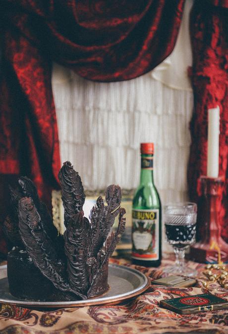 A Flapper Inspired Red Wine & Raspberry Chocolate Cake // www.WithTheGrains.com