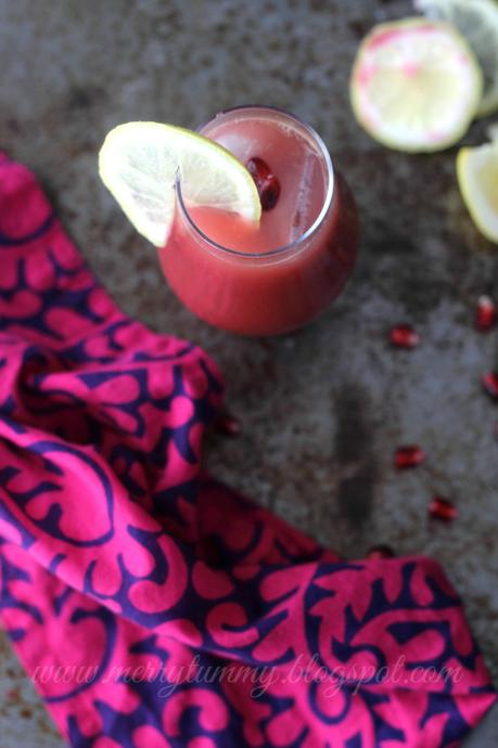 Roasted Pomegranate and Orange Lemonade: Summer Cooler: Indian Touch