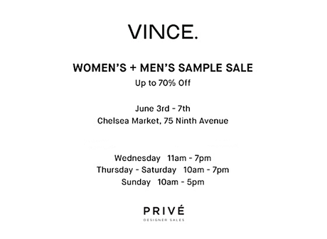 SHOPPING NYC | VINCE Sample Sale