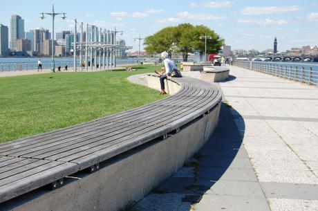 Hudson River Park 'Pier 45', New York, USA - Timber Topped Concrete Bench