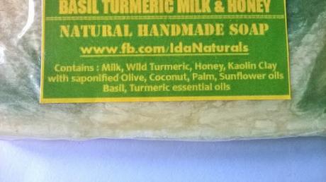 Ida Naturals Basil Turmeric Milk & Honey Natural Handmade Soap Review