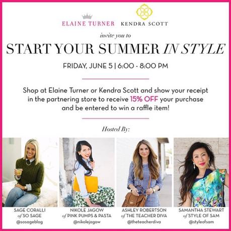 style of sam elaine turner and kendra scott event in plano, texas, shops at legacy