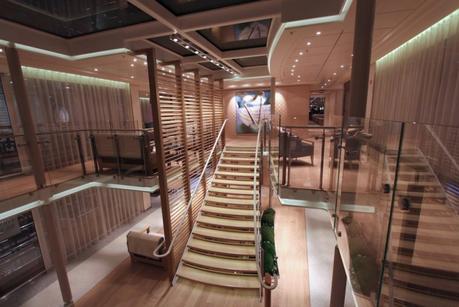 This is the atrium on the Viking Bragi cruise ship. Credit: Ralph Grizzle, avidcruiser.com