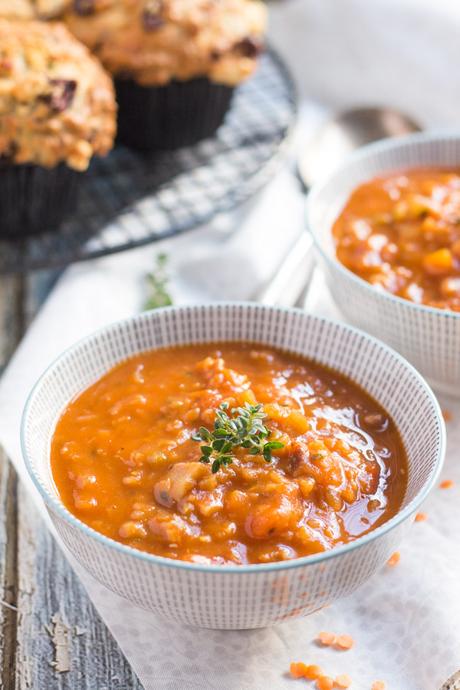 Red Lentil and Bacon Soup