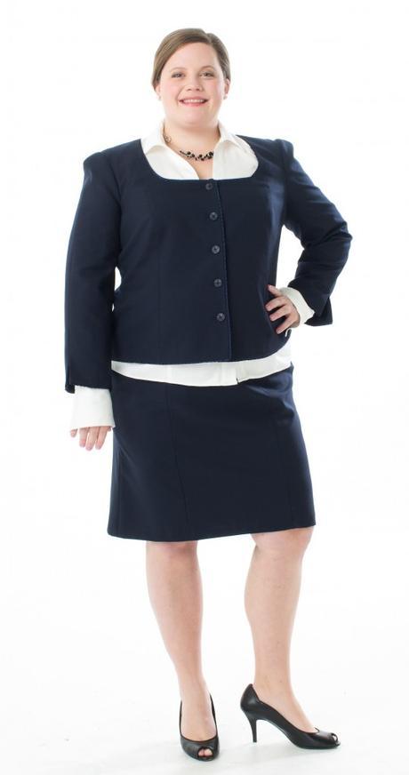 Plus size H shape skirt suit