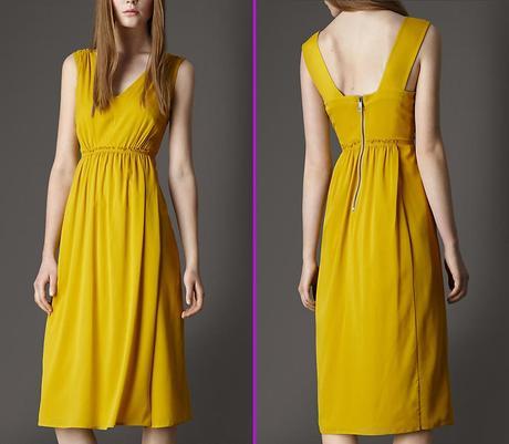 Chrome-Yellow-Silk-dress-as-Branded-Collection-by-Burberry-London