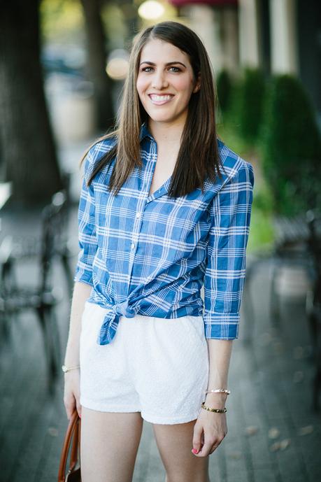 Banana Republic Soft Wash Blue Plaid Boyfriend Shirt