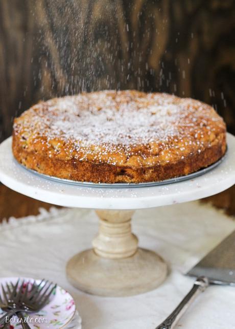 This Caramel Rhubarb Cake is a light and tender cake with fresh diced rhubarb and a generous swirl of caramel. This is a quick and easy dessert you won't want to miss!