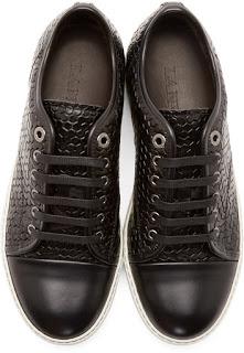 Enlightenment For The Feet:  Lanvin Black Leather Labyrinth Sneaker