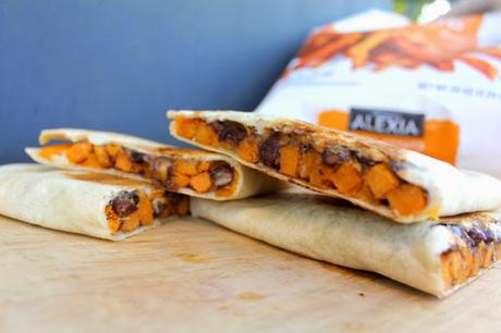 Sweet Potato & Black Bean Quesadillas. These are so delicious. A yummy vegan dish!! #SpringIntoFlavor #ad