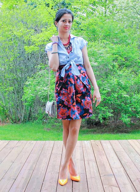 Floral Dress & Chambray Shirt