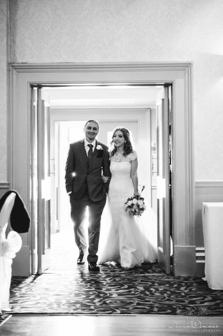 Hendon Hall Hotel Bride and Groom enter