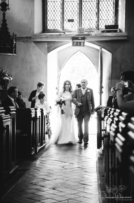 Bride walking down the aisle