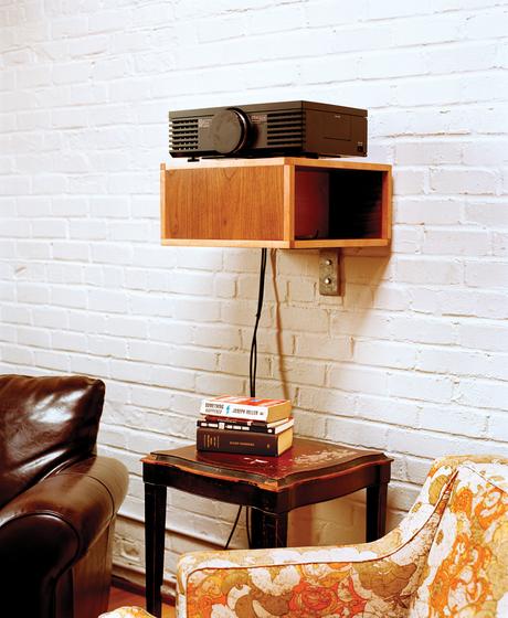 Mounted wood platform for video projector