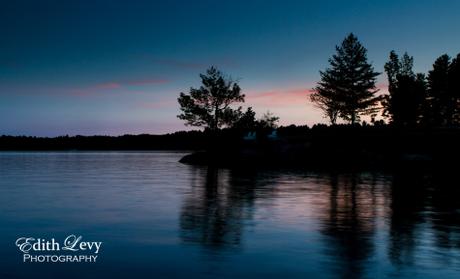 Muskoka, Lake Rosseau, Ontario, lake, sunset, silhouette, trees, landscape