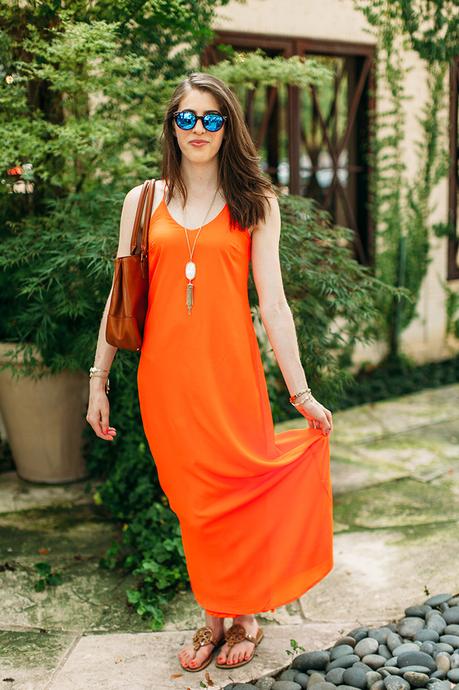 Old Navy torrent orange maxi dress Forty Five Ten Dallas