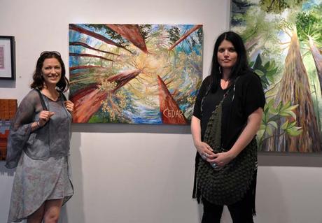 Portland, Oregon Artist Cedar Lee with fellow artist Kristin Blix at Attic Gallery