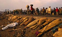 A UN Goma camp area in 1994. Two years later, the Rwandan army attacked the Goma camps, which were full of Hutu refugees, forcing hundreds of thousands deeper into Zaire. Photograph: Jon Jones/Sygma/Corbis. Courtesy of The Guardian.